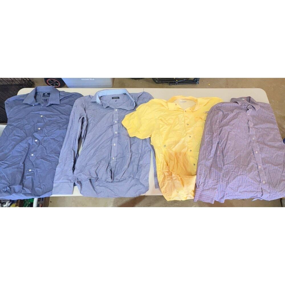 Lot Of 12 Men’s Dress Shirts, Assorted Brands, Sized Medium - Large